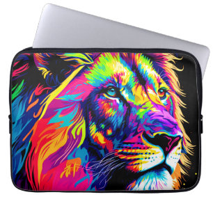 Abstraktes 3D-Lion-Portrait Digitale Kunst Laptopschutzhülle