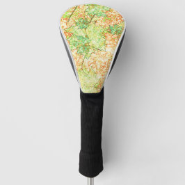 Abstraktes Acerblatt auf zerkratztem Boden, beige Golf Headcover