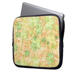 Abstraktes Acerblatt auf zerkratztem Boden, beige Laptopschutzhülle