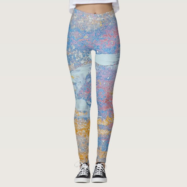 abstraktes Acrylfarbmuster Leggings (Vorderseite)