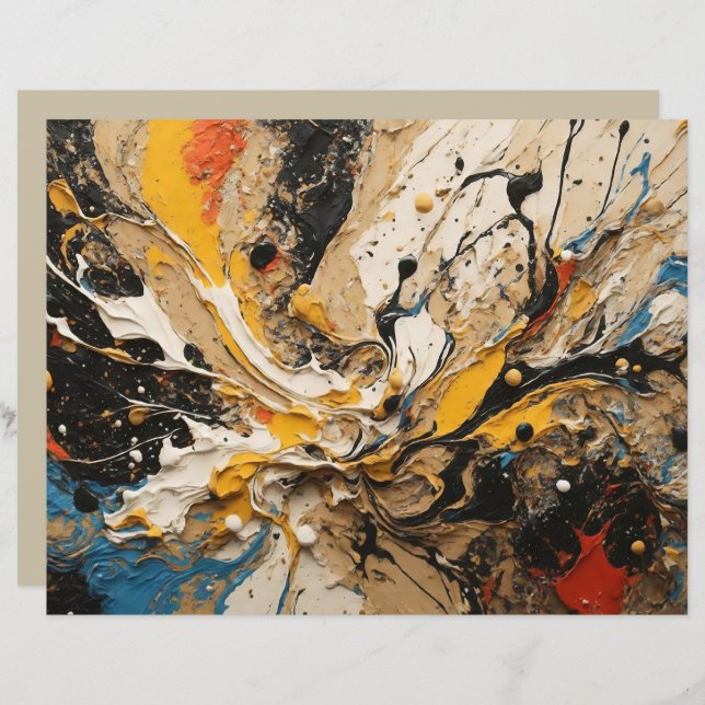 Abstraktes Acrylic Splash Background Scrapbook Pap (Vorne/Hinten)