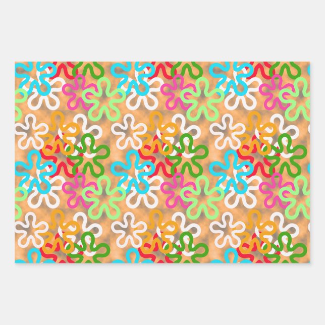 Abstraktes Afrikanisches Gebilde Geschenkpapier Set (Vorderseite)