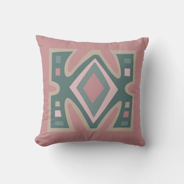 Abstraktes afrikanisches geometrisches Stammmuster Kissen (Vorderseite)