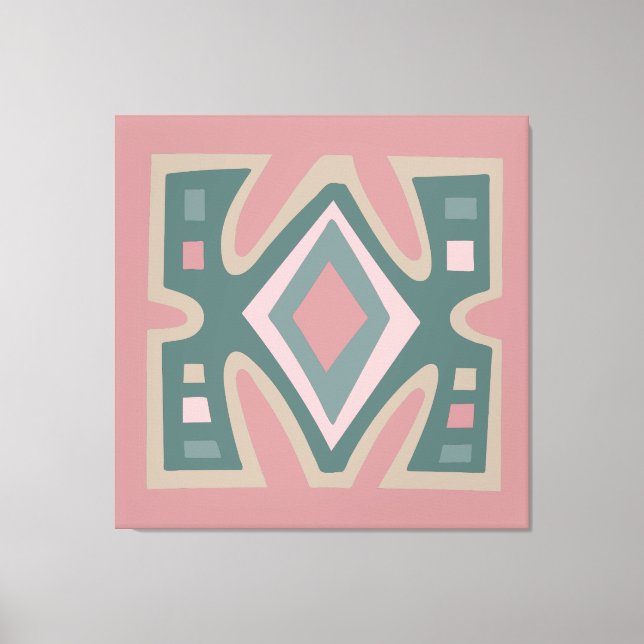 Abstraktes afrikanisches geometrisches Stammmuster Leinwanddruck (Vorderseite)