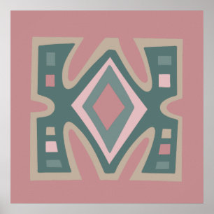 Abstraktes afrikanisches geometrisches Stammmuster Poster