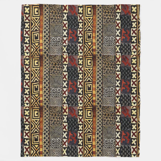 Abstraktes afrikanisches Modedesign Fleecedecke (Vorderseite)
