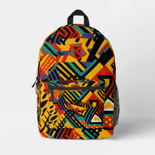 Abstraktes afrikanisches Muster Bedruckter Rucksack