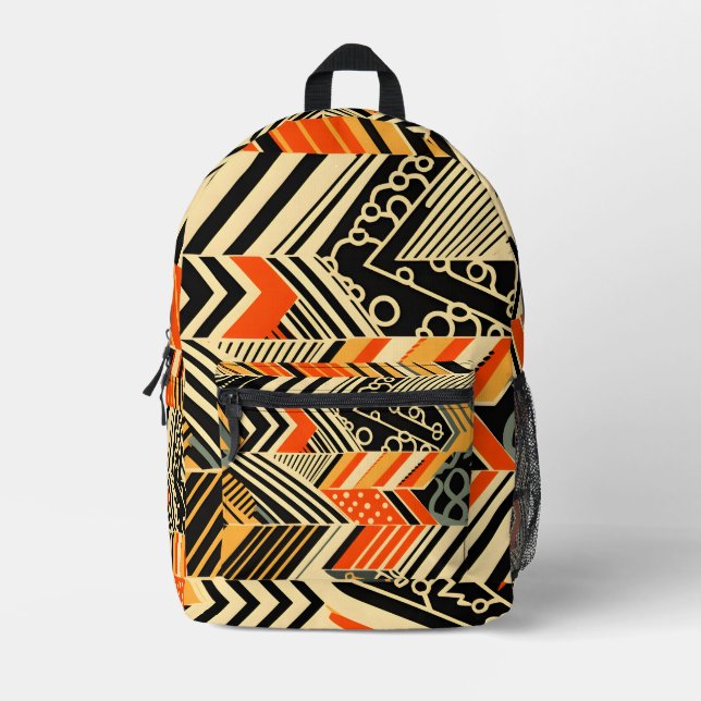 Abstraktes afrikanisches Muster Bedruckter Rucksack (Vorderseite)