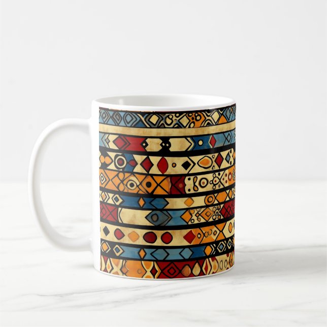Abstraktes afrikanisches Muster Kaffeetasse (Links)