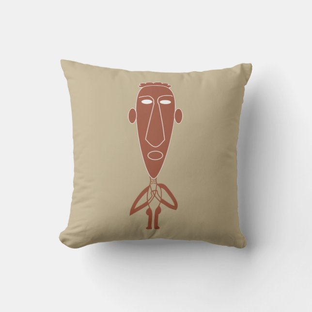 Abstraktes afrikanisches Stammesportrait Kissen (Vorderseite)