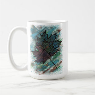Abstraktes Ahornblatt-Linienkunst Botanisches Graf Kaffeetasse