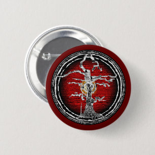 Abstraktes Alt verwelktes Baum Rot B Button