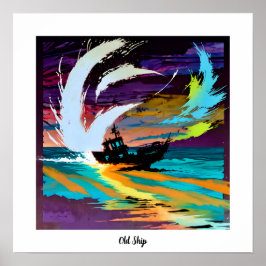 Abstraktes altes Schiff Poster