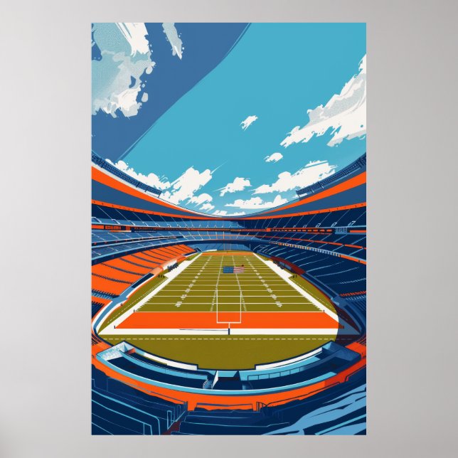 Abstraktes American Football Graphic Design Poster (Vorne)