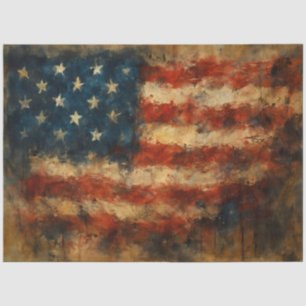 Abstraktes amerikanisches Flagge in Textur-Decoupa Seidenpapier
