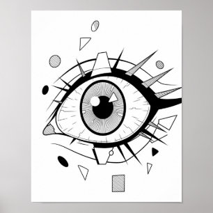 Abstraktes Anime: Geometrische Augenkunst Poster