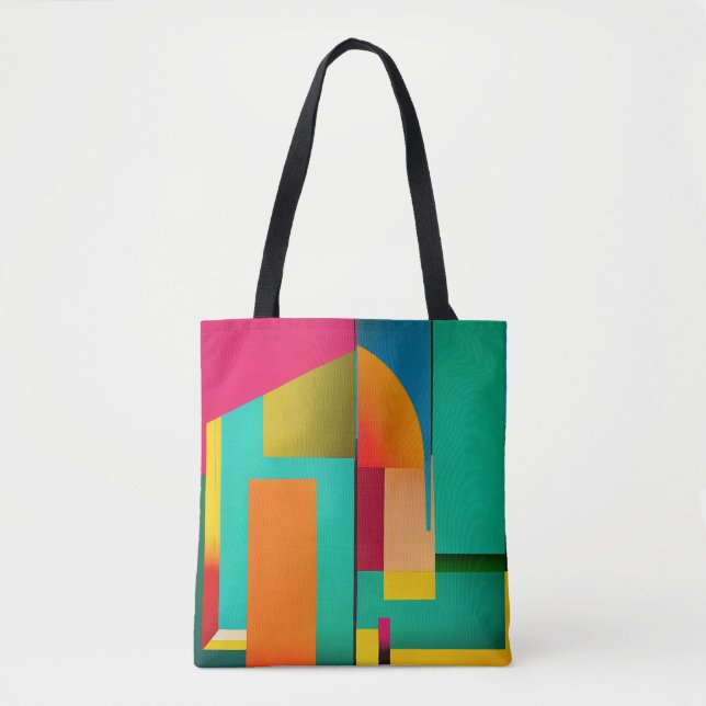 Abstraktes Anmalen von Farbblöcken Tasche (Vorderseite)