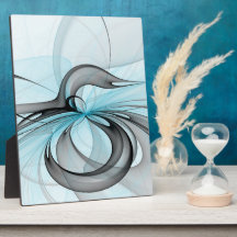 Abstraktes Anthracite Grau Blau Modernes Fraktal K