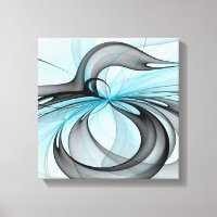 Abstraktes Anthracite Grau Blau Modernes Fraktal K