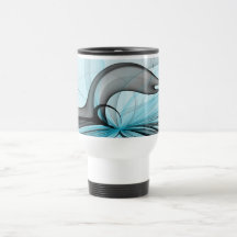 Abstraktes Anthracite Grau Blau Modernes Fraktal K
