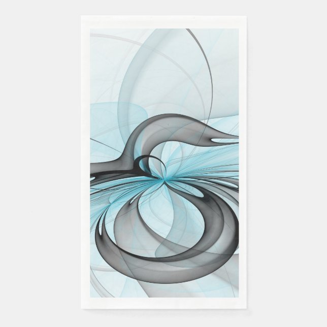 Abstraktes Anthracite Grau Blau Modernes Fraktal K Serviette (Vorderseite)