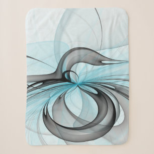 Abstraktes Anthracite Grau Blau Modernes Fraktal K Sherpadecke