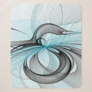 Abstraktes Anthracite Grau Blau Modernes Fraktal K Sherpadecke