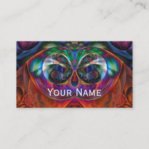 Abstraktes Apophysis-Fraktal Owl I + Ihr Text Visitenkarte