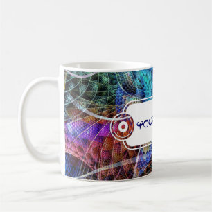 Abstraktes Apophysis-Fraktal X + Ihr Text Kaffeetasse