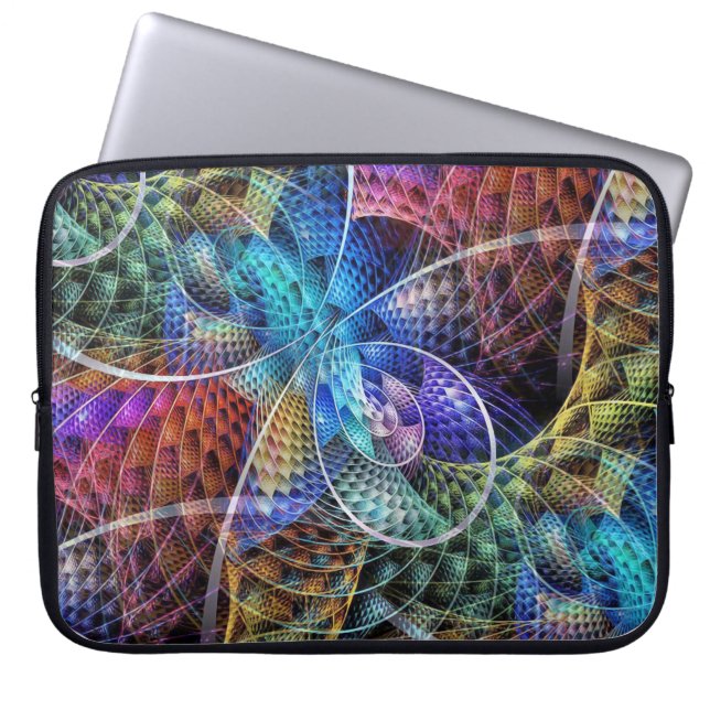 Abstraktes Apophysis-Fraktal X Laptopschutzhülle (Vorderseite)