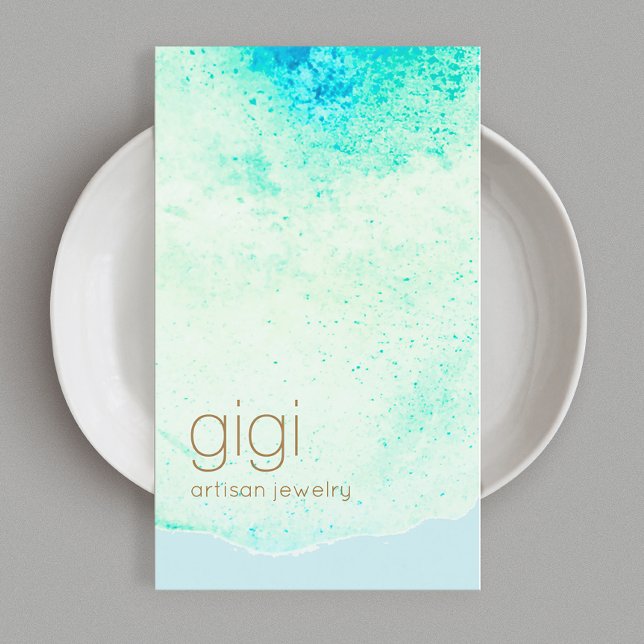 Abstraktes Aqua Blue Aqua Visitenkarte (Von Creator hochgeladen)