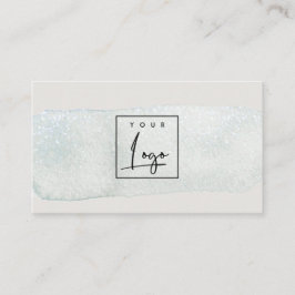 Abstraktes Aqua Blue Brush Stock Wasserfarblogos Visitenkarte