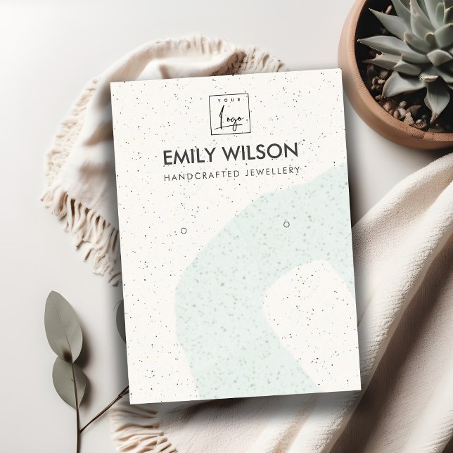 ABSTRAKTES AQUA BLUE KERAMIK-EARRING-DISPLAY-LOGO VISITENKARTE (Von Creator hochgeladen)