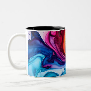 Abstraktes Aqua-Farb-Farbfernseher Swirt Zweifarbige Tasse