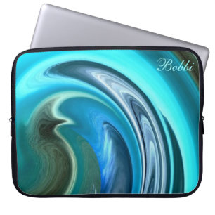 Abstraktes Aqua Seepferd Notebook-Sieb *Persönlich Laptopschutzhülle