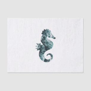Abstraktes Aqua-Seepferd Seidenpapier