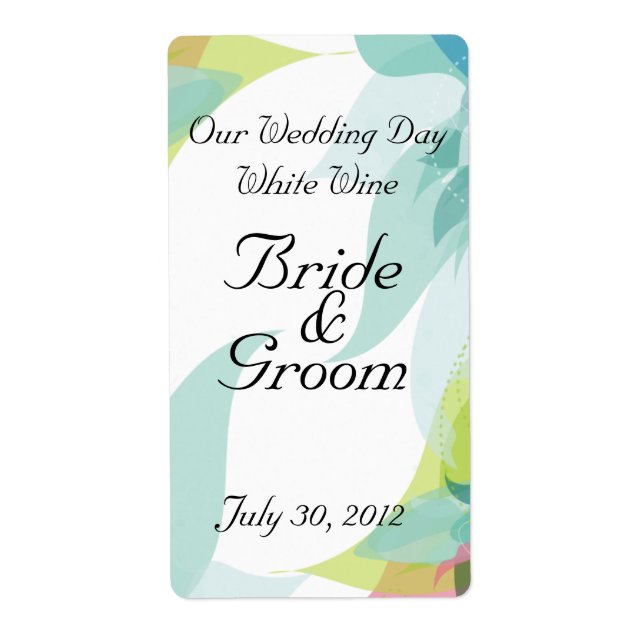 Abstraktes Aquamarines Blumenzwiebellabel (Vorne)