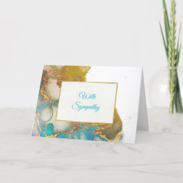 Abstraktes Aquamarines Gold Agate Watercolor-Beile Karte