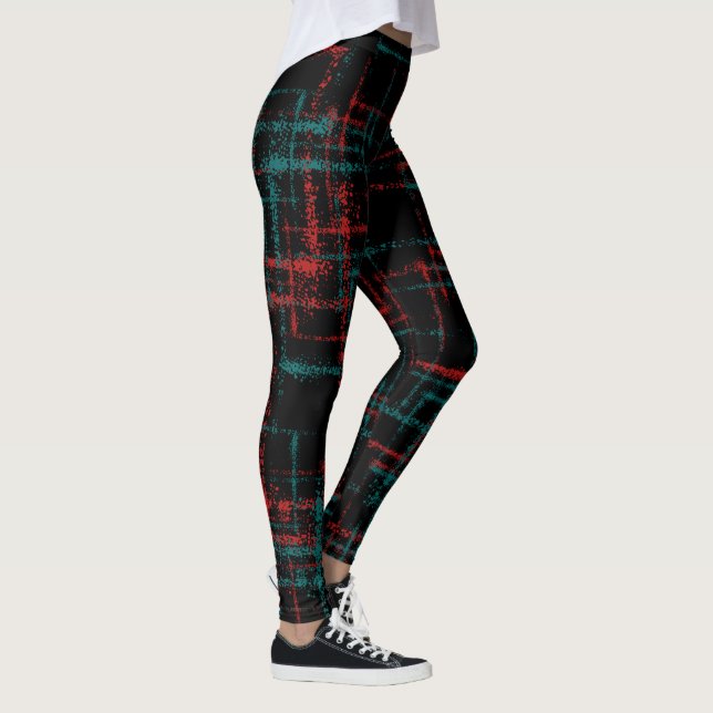 abstraktes aquamarines Kreuz Leggings (Rechts)