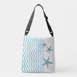 Abstraktes Aquamarines Meer mit Starfish Tasche