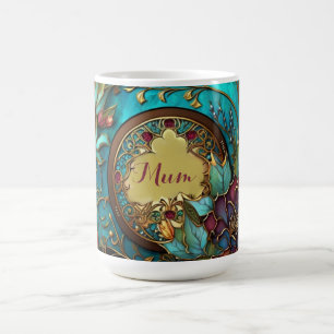 Abstraktes Aquamarines und rosa Farbglas Muttertag Kaffeetasse
