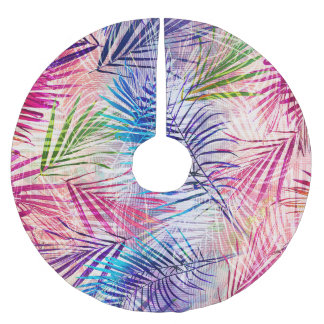 Abstraktes Aquarell-Blätter-Allover-Muster Polyester Weihnachtsbaumdecke