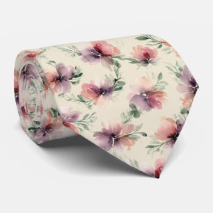 Abstraktes Aquarell-Blumenmuster Krawatte