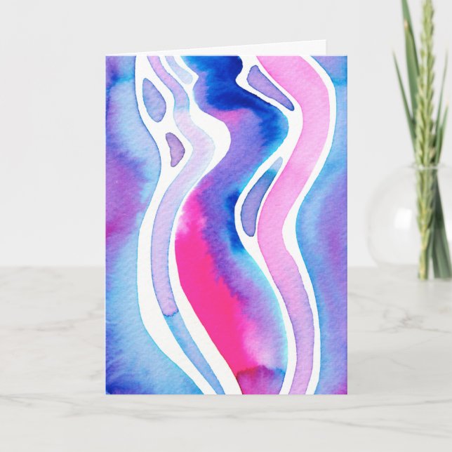 Abstraktes Aquarell-Design Karte (Vorderseite)