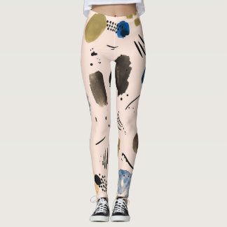 Abstraktes Aquarell: Geometrisches Tintemuster. Leggings