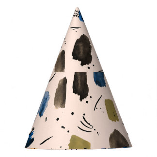 Abstraktes Aquarell: Geometrisches Tintemuster. Partyhütchen