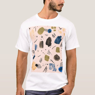Abstraktes Aquarell: Geometrisches Tintemuster. T-Shirt