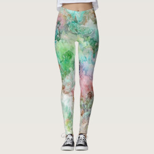 Abstraktes Aquarell-Grunge-Muster Ozean Leggings