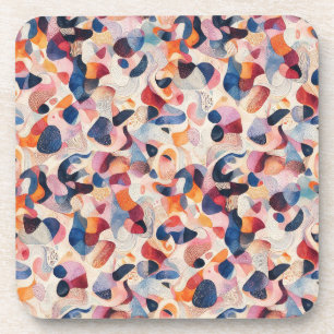 Abstraktes Aquarell Organisches Navy-Korallen-Must Getränkeuntersetzer
