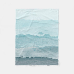 Abstraktes Aquarellblau Fleecedecke